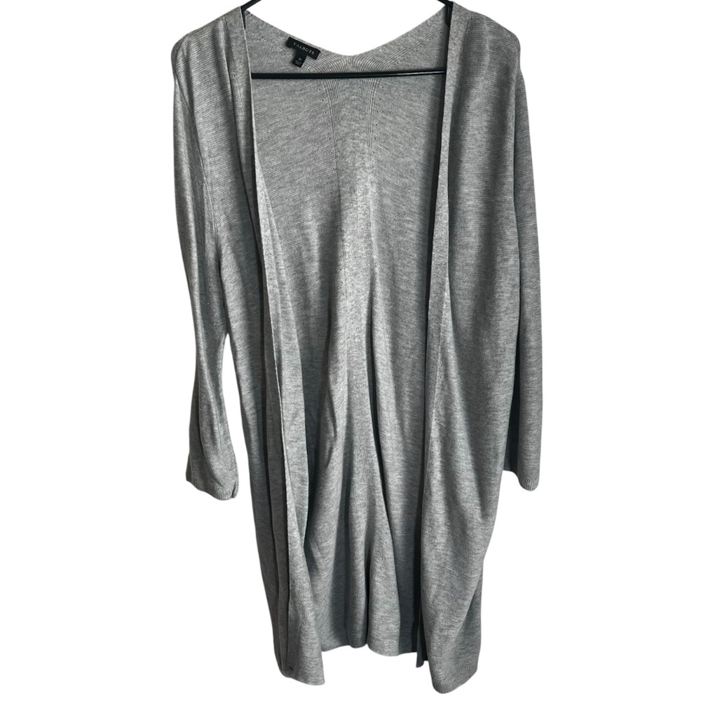 Talbots Lightweight Open-Front Gray Women's Duster Cardigan Sweater Size Medium